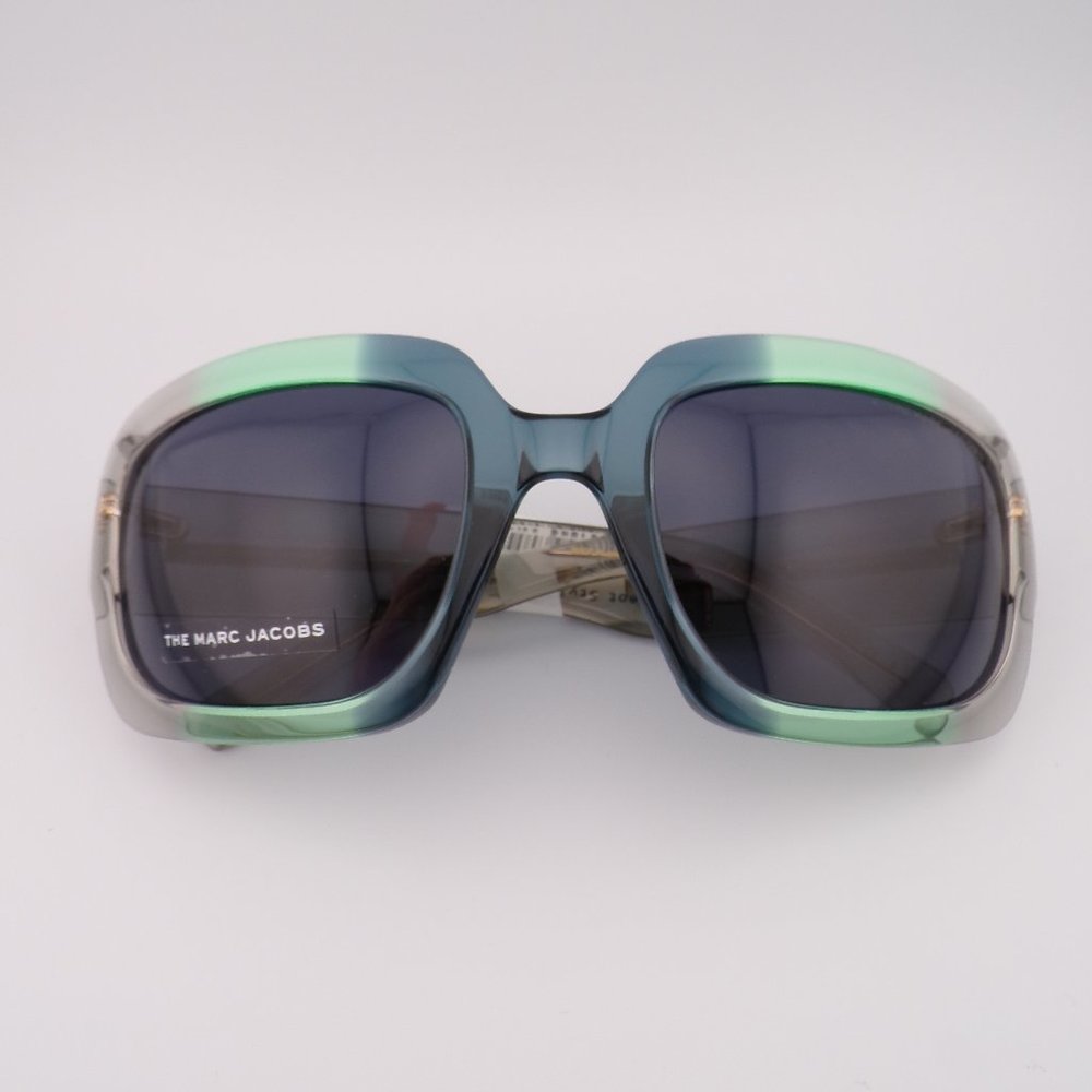 Marc Jacobs Bold Square Wraparound Shades, Green Blue Unique Statement Big 59mm